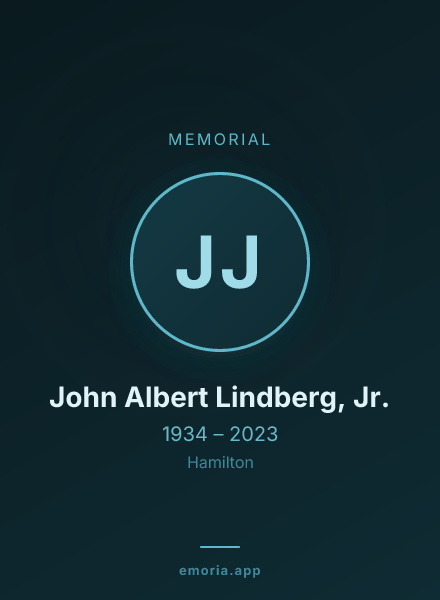 Memorial portrait of John Albert Lindberg, Jr.