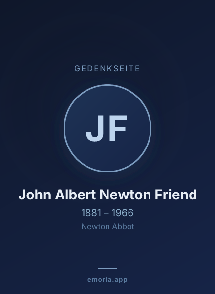 Gedenkportrait von John Albert Newton Friend
