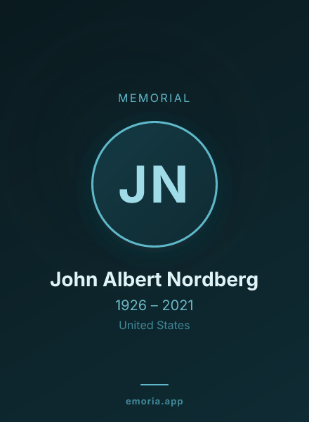 Memorial portrait of John Albert Nordberg