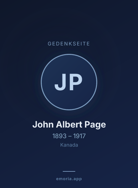 Gedenkportrait von John Albert Page