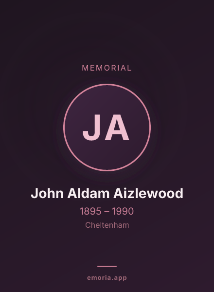 Memorial portrait of John Aldam Aizlewood