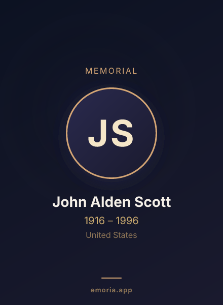 Memorial portrait of John Alden Scott