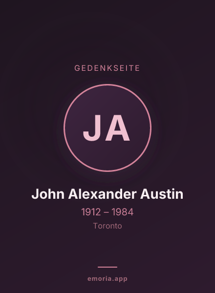 Gedenkportrait von John Alexander Austin