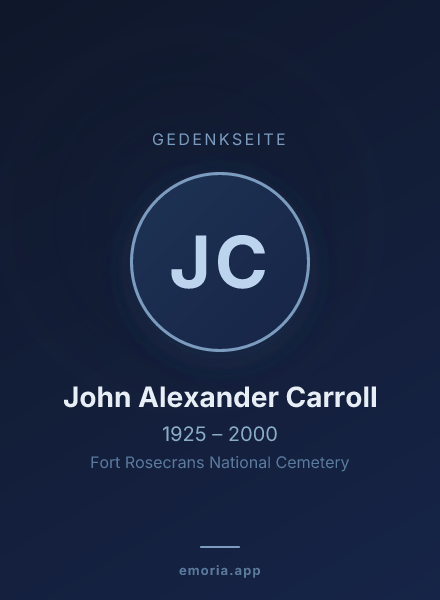 Gedenkportrait von John Alexander Carroll