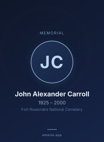 Memorial portrait of John Alexander Carroll