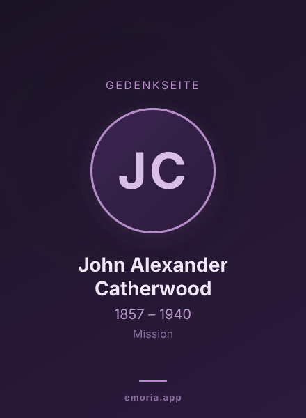Gedenkportrait von John Alexander Catherwood