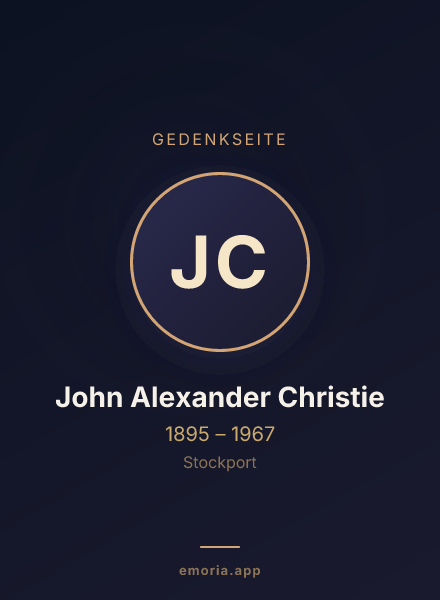Gedenkportrait von John Alexander Christie
