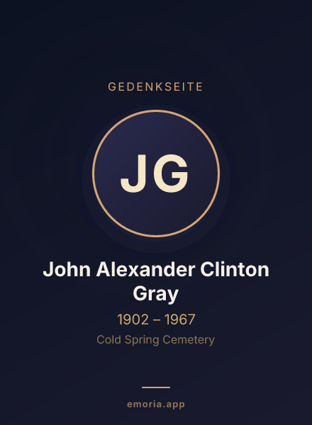Gedenkportrait von John Alexander Clinton Gray