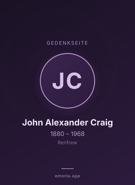 Gedenkportrait von John Alexander Craig