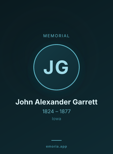 Memorial portrait of John Alexander Garrett