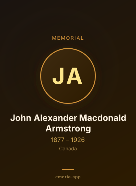 Memorial portrait of John Alexander Macdonald Armstrong