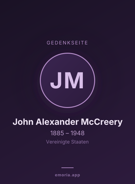 Gedenkportrait von John Alexander McCreery