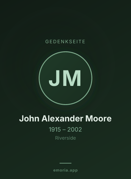 Gedenkportrait von John Alexander Moore