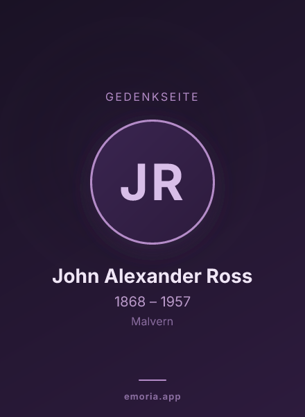 Gedenkportrait von John Alexander Ross