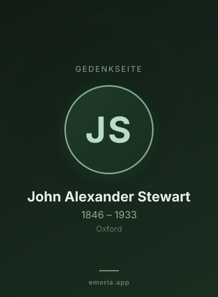 Gedenkportrait von John Alexander Stewart