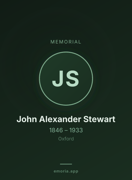 Memorial portrait of John Alexander Stewart