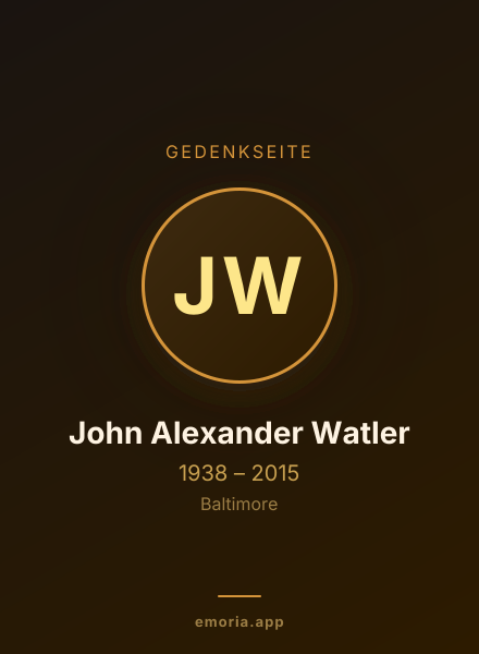 Gedenkportrait von John Alexander Watler
