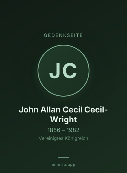 Gedenkportrait von John Allan Cecil Cecil-Wright