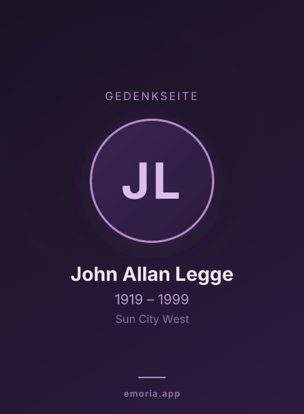 Gedenkportrait von John Allan Legge