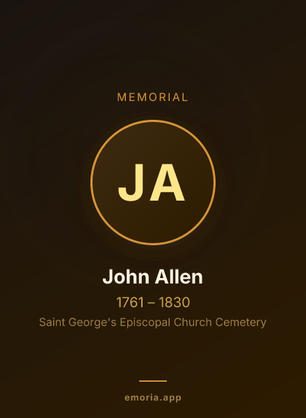 Memorial portrait of John Allen