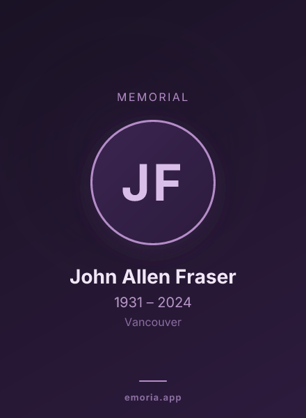 Memorial portrait of John Allen Fraser