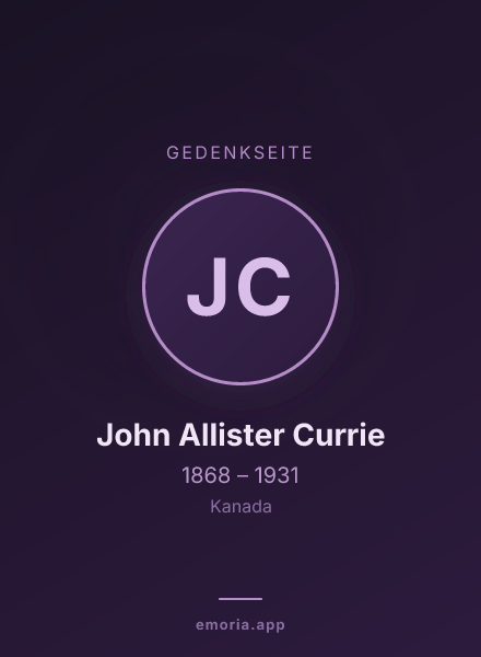 Gedenkportrait von John Allister Currie