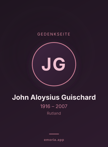 Gedenkportrait von John Aloysius Guischard