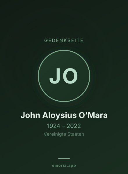 Gedenkportrait von John Aloysius O’Mara