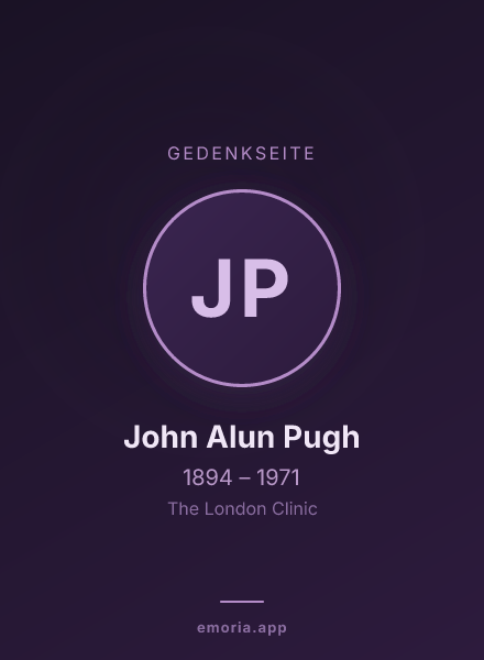 Gedenkportrait von John Alun Pugh