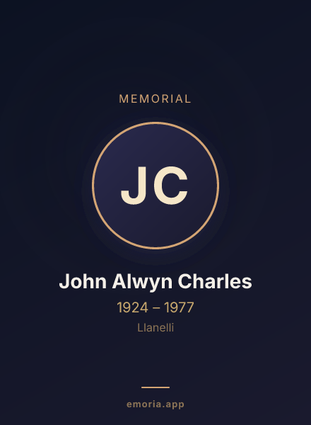 Memorial portrait of John Alwyn Charles