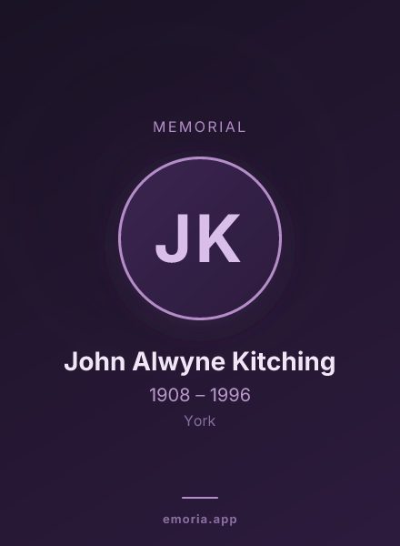 Memorial portrait of John Alwyne Kitching