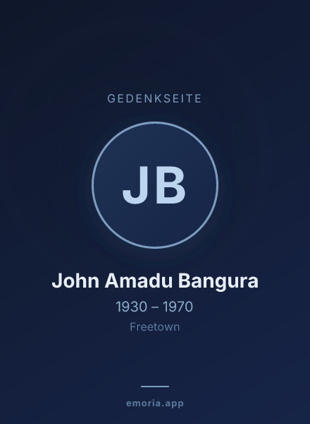 Gedenkportrait von John Amadu Bangura