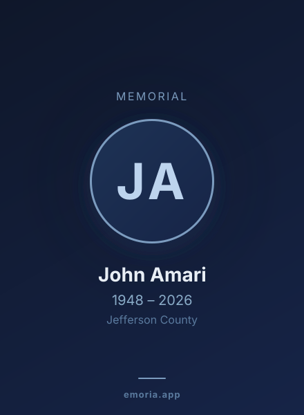 Memorial portrait of John Amari