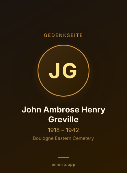 Gedenkportrait von John Ambrose Henry Greville