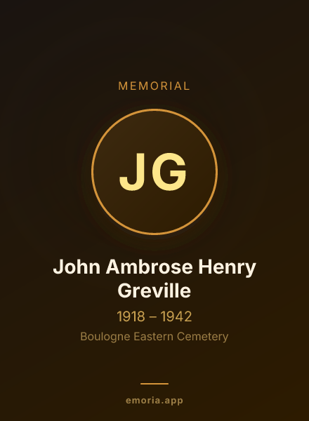 Memorial portrait of John Ambrose Henry Greville