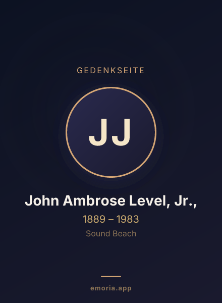 Gedenkportrait von John Ambrose Level, Jr.,