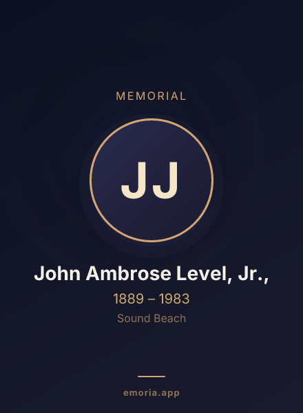 Memorial portrait of John Ambrose Level, Jr.,