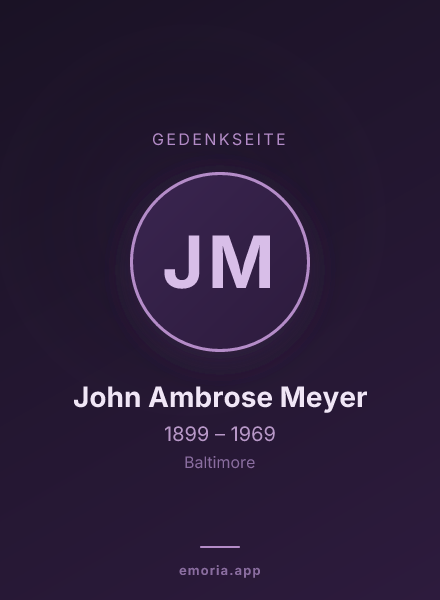 Gedenkportrait von John Ambrose Meyer