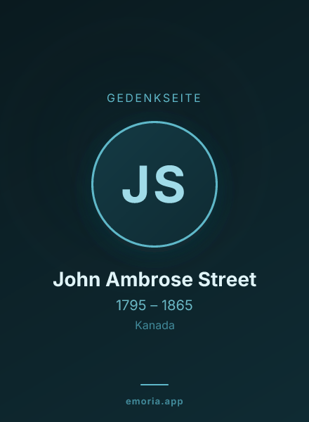 Gedenkportrait von John Ambrose Street