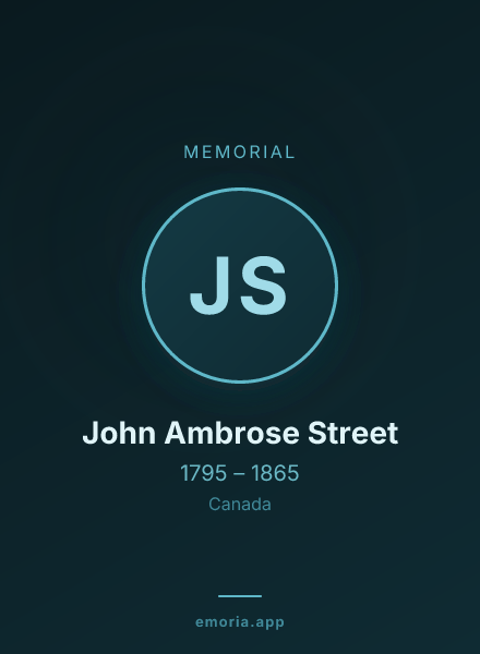 Memorial portrait of John Ambrose Street