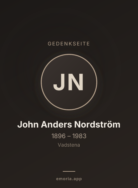 Gedenkportrait von John Anders Nordström
