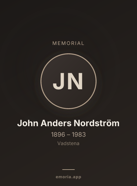 Memorial portrait of John Anders Nordström