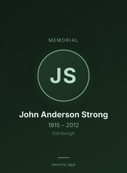 Memorial portrait of John Anderson Strong
