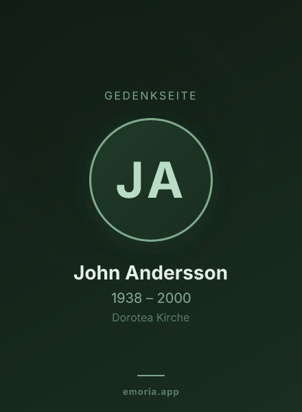 Gedenkportrait von John Andersson