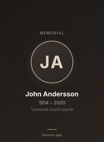 Memorial portrait of John Andersson