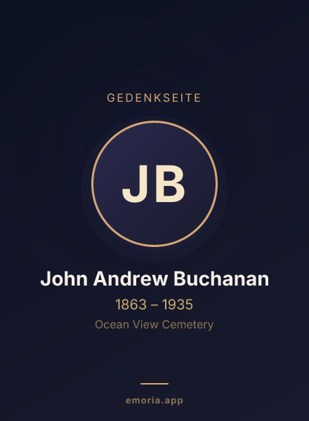 Gedenkportrait von John Andrew Buchanan