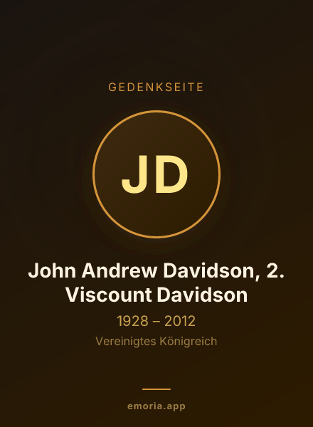 Gedenkportrait von John Andrew Davidson, 2. Viscount Davidson