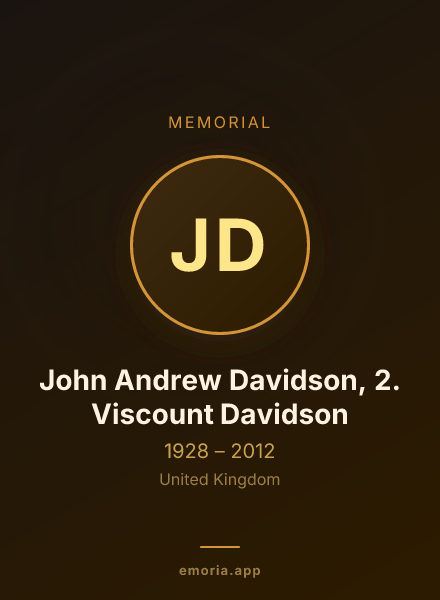 Memorial portrait of John Andrew Davidson, 2. Viscount Davidson