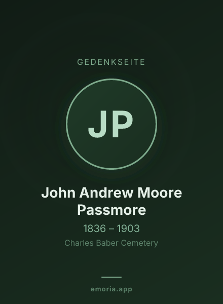 Gedenkportrait von John Andrew Moore Passmore