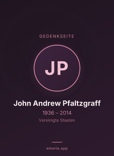 Gedenkportrait von John Andrew Pfaltzgraff